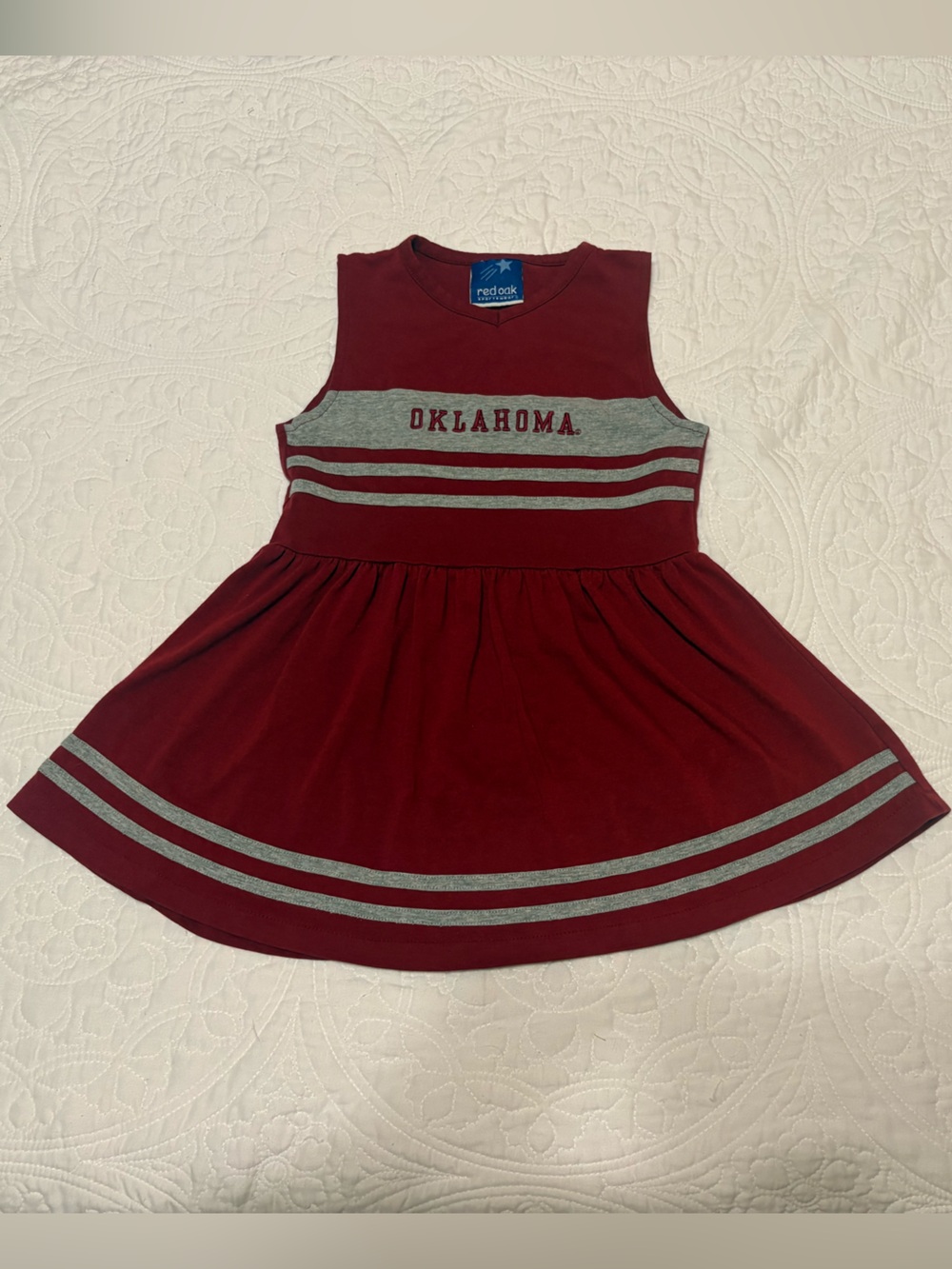 VTG 90’s Red Oak Sportswear Oklahoma Sooners ToddlerCheer Jersey Dress-Size 3/4T